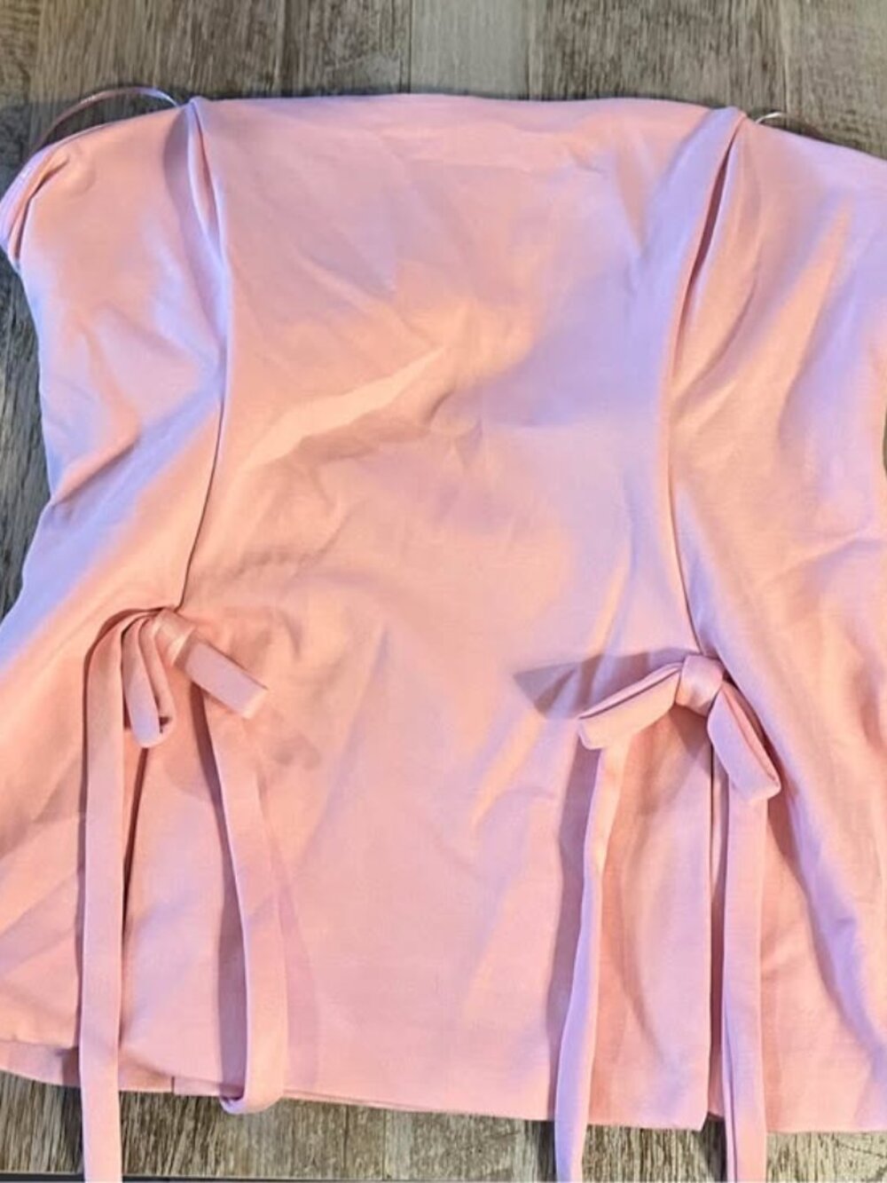 Milk & Honey Pink Strapless Peplum Top Size M